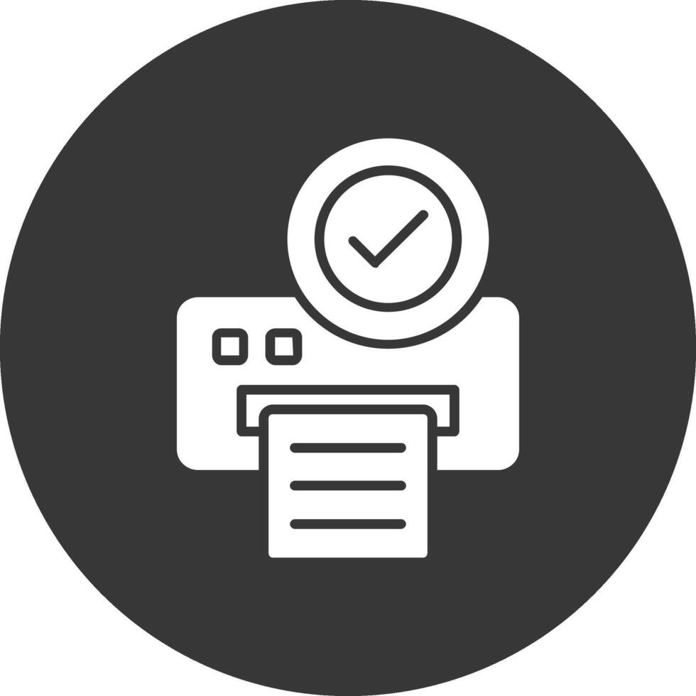 Printer Glyph Inverted Icon vector