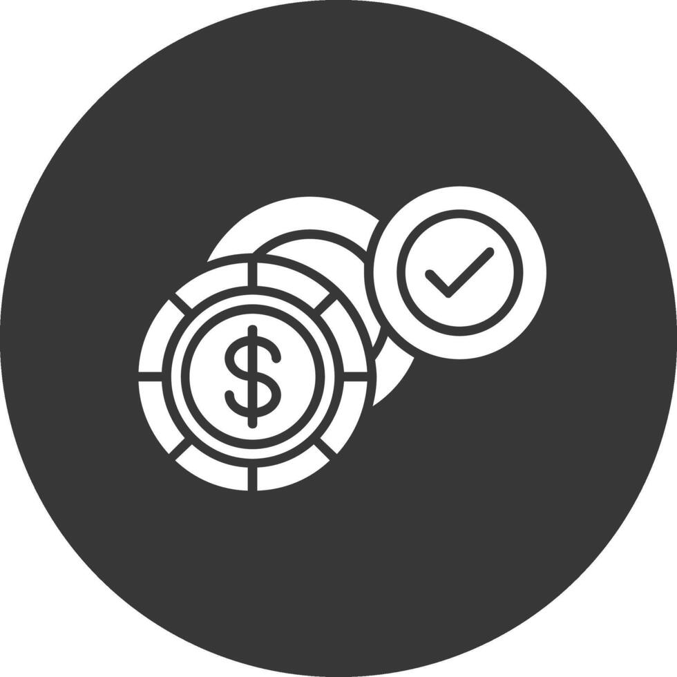 Dollar Glyph Inverted Icon vector