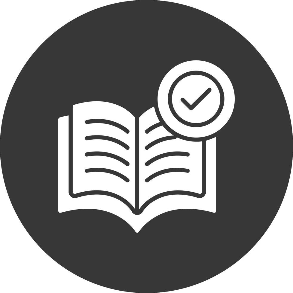 Book Glyph Inverted Icon vector