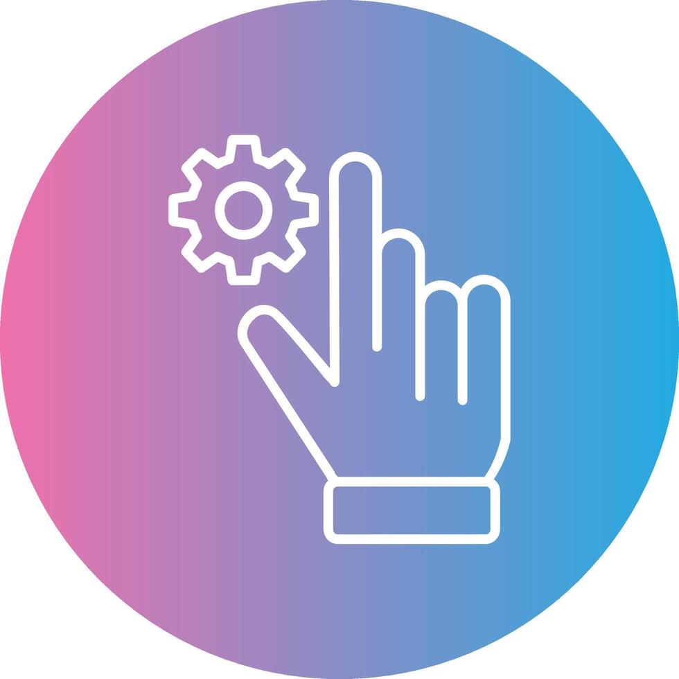 Hand Setting Line Gradient Circle Icon vector