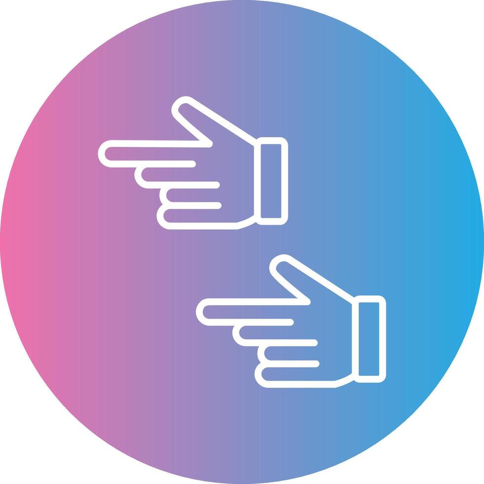 Pointing Left Line Gradient Circle Icon vector