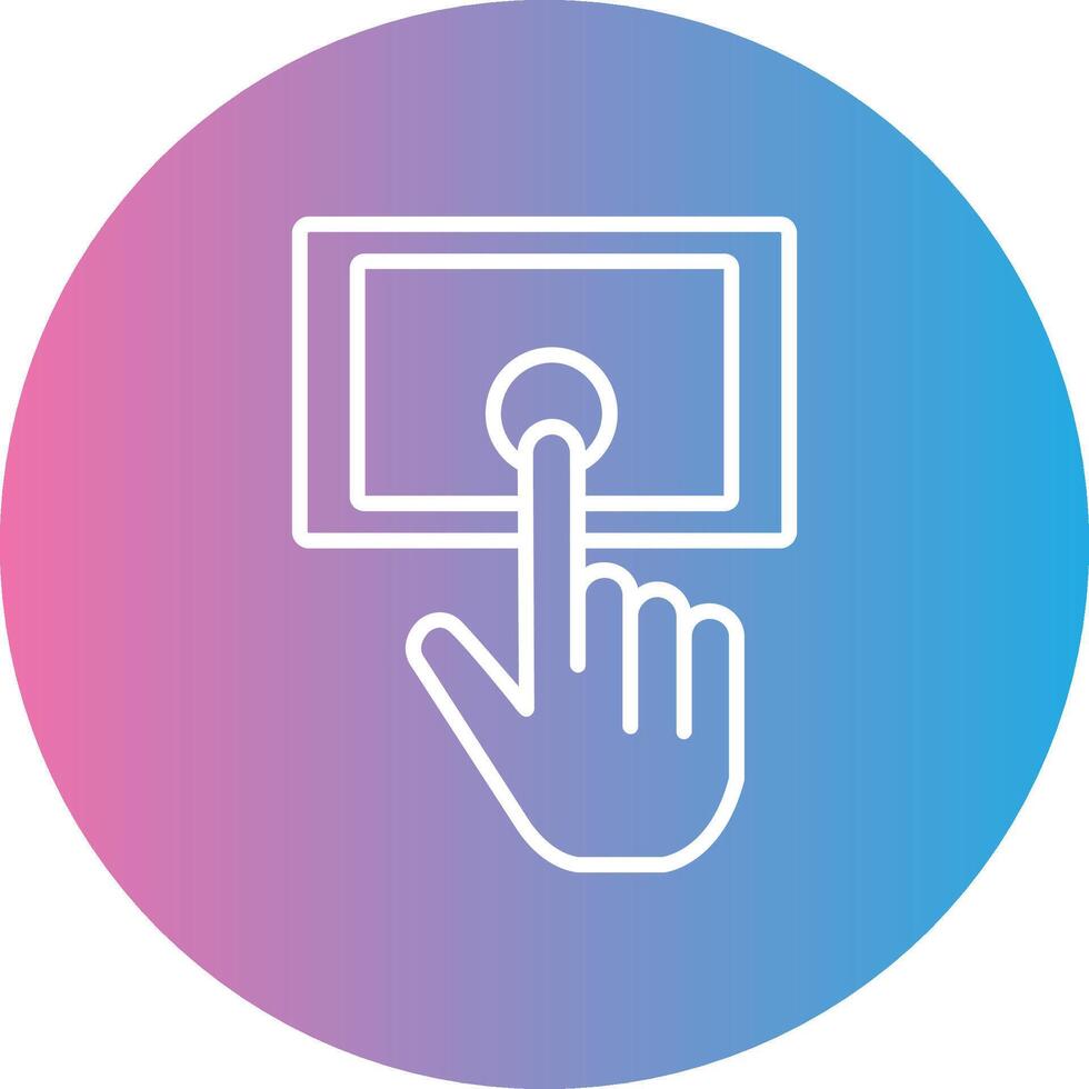 Tablet Line Gradient Circle Icon vector