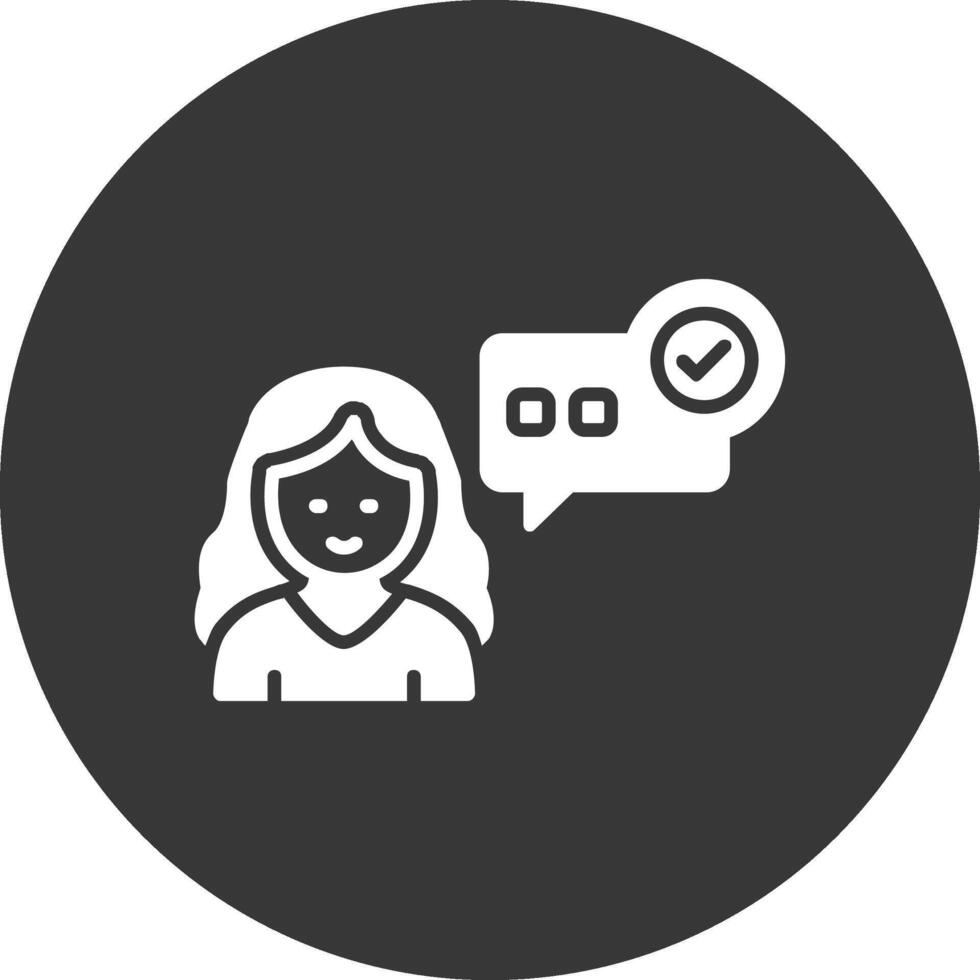 Conversation Glyph Inverted Icon vector