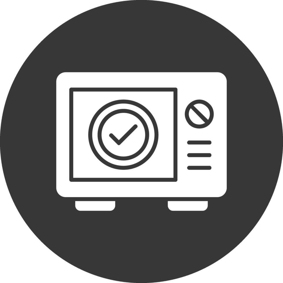 Microwave Glyph Inverted Icon vector