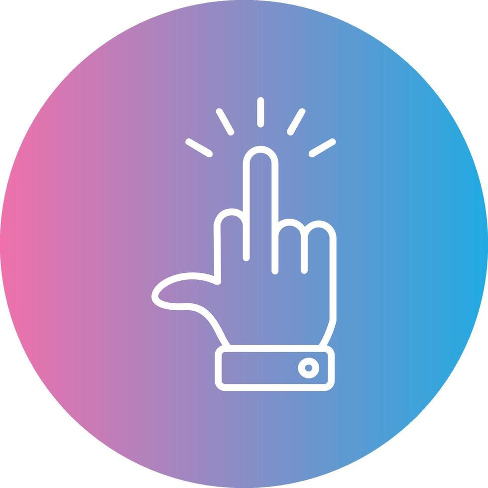 Middle Finger Line Gradient Circle Icon vector