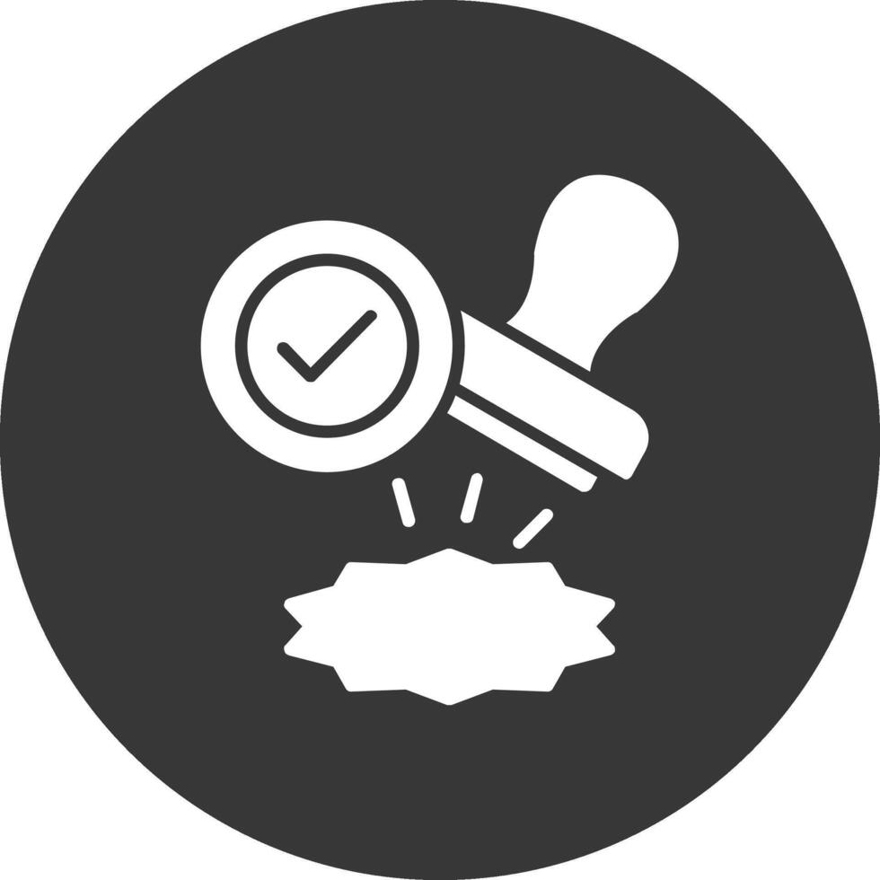 Stamp Glyph Inverted Icon vector