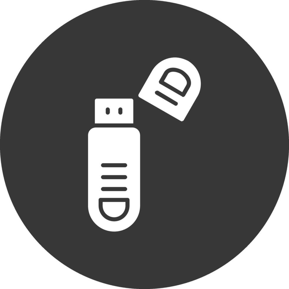 icono de glifo usb invertido vector