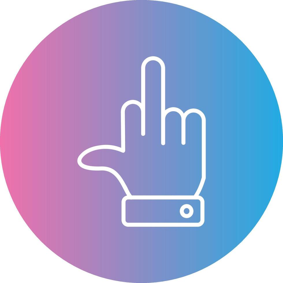 Middle Finger Line Gradient Circle Icon vector