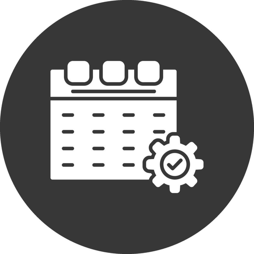 Calendar Glyph Inverted Icon vector