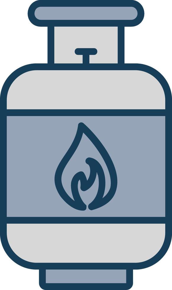 Gas Cylinder Line Filled Grey Icon vector