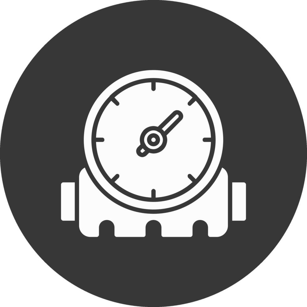 Pressure Gauge Glyph Inverted Icon vector