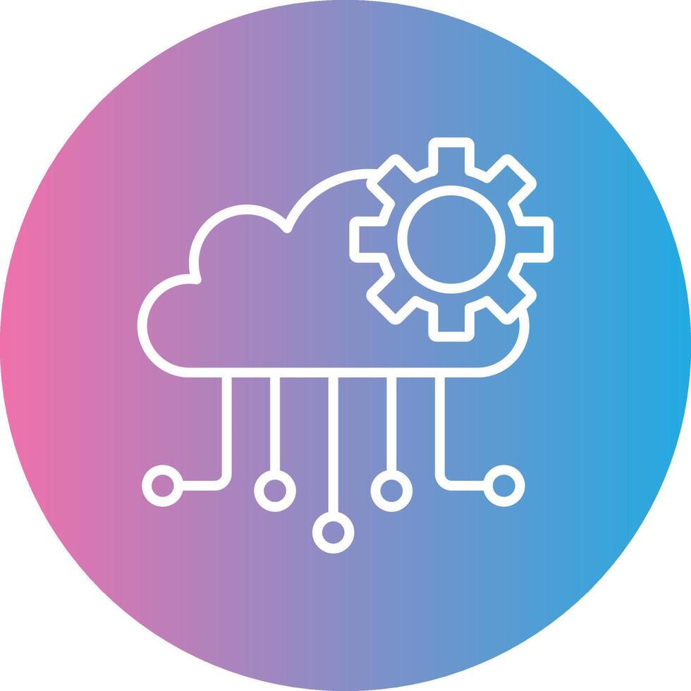 Cloud Computing Line Gradient Circle Icon vector