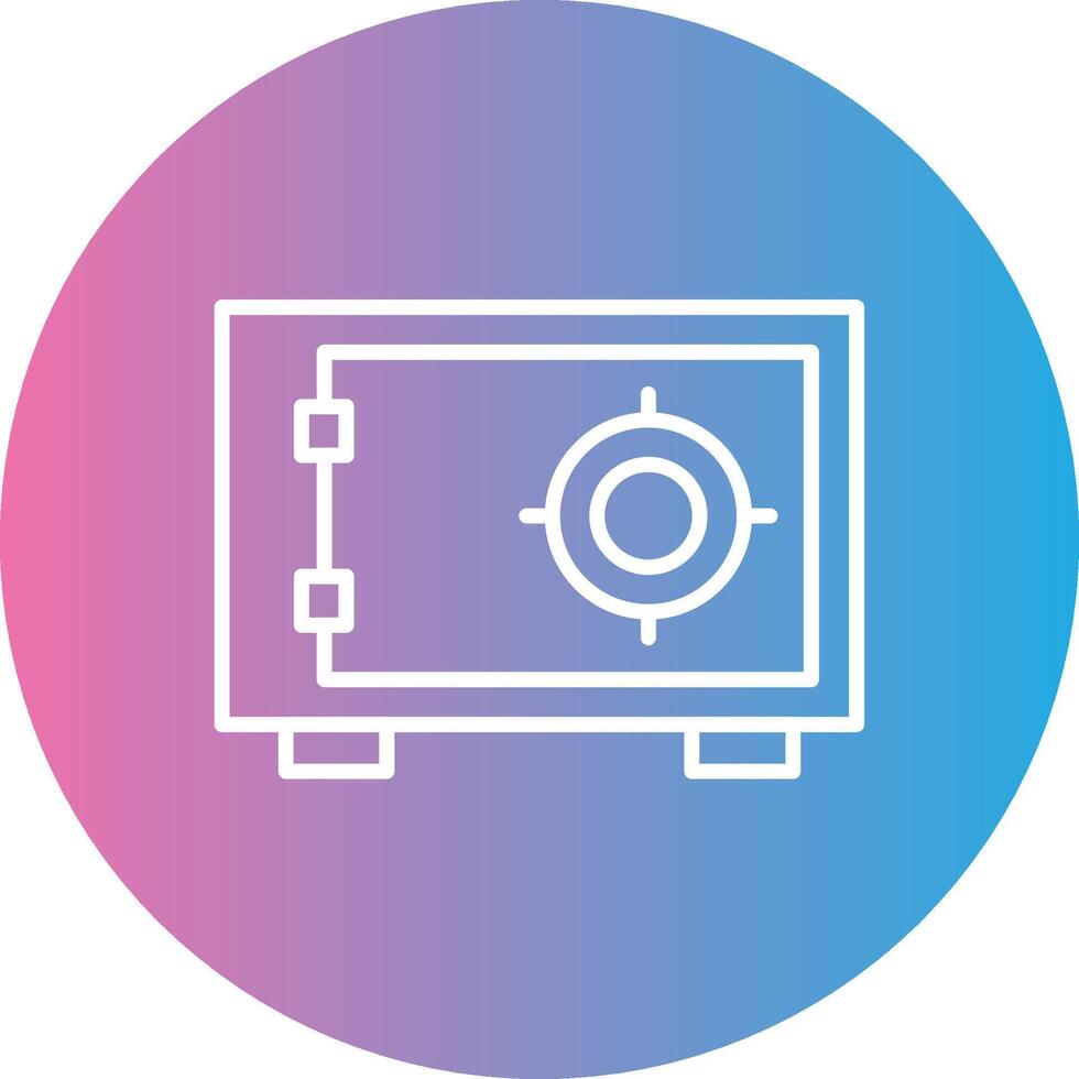 Safebox Line Gradient Circle Icon vector