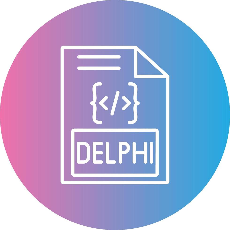 Delphi Line Gradient Circle Icon vector