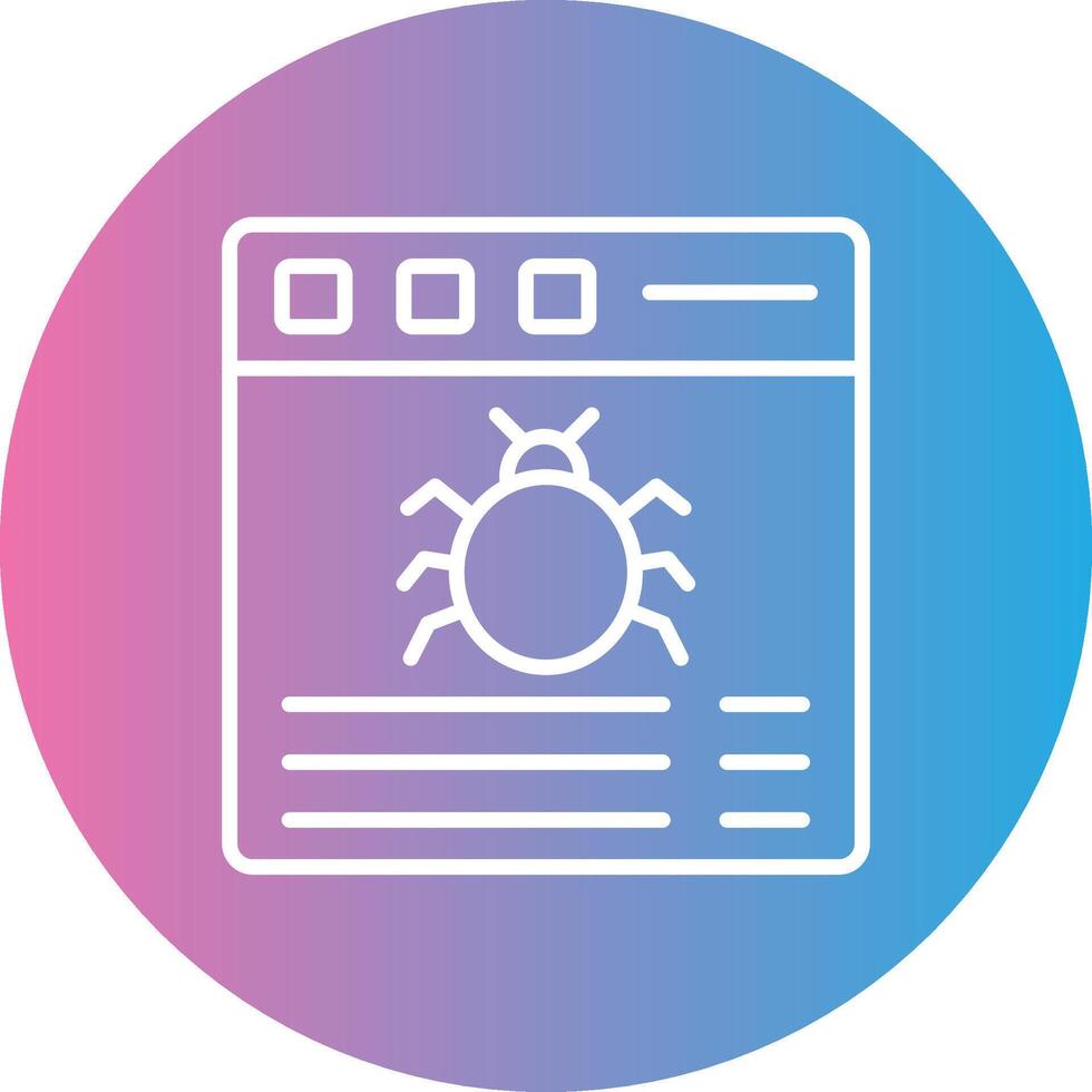 Bug Line Gradient Circle Icon vector