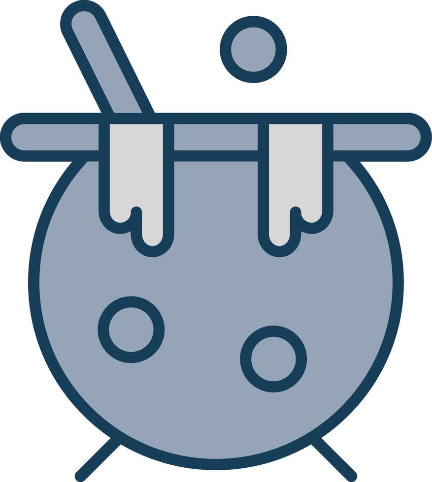 Cauldron Line Filled Grey Icon vector
