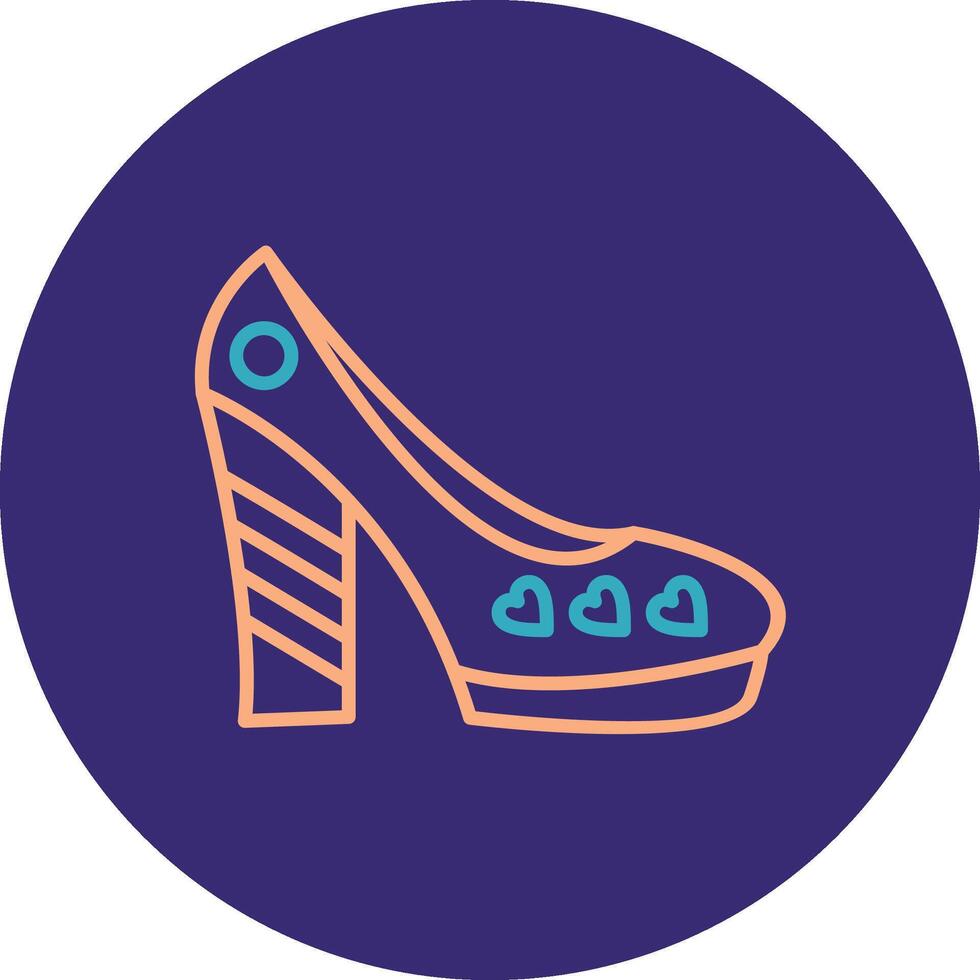 Zapatos línea dos color circulo icono vector