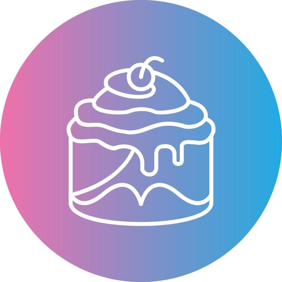 Cinnamon Roll Line Gradient Circle Icon vector