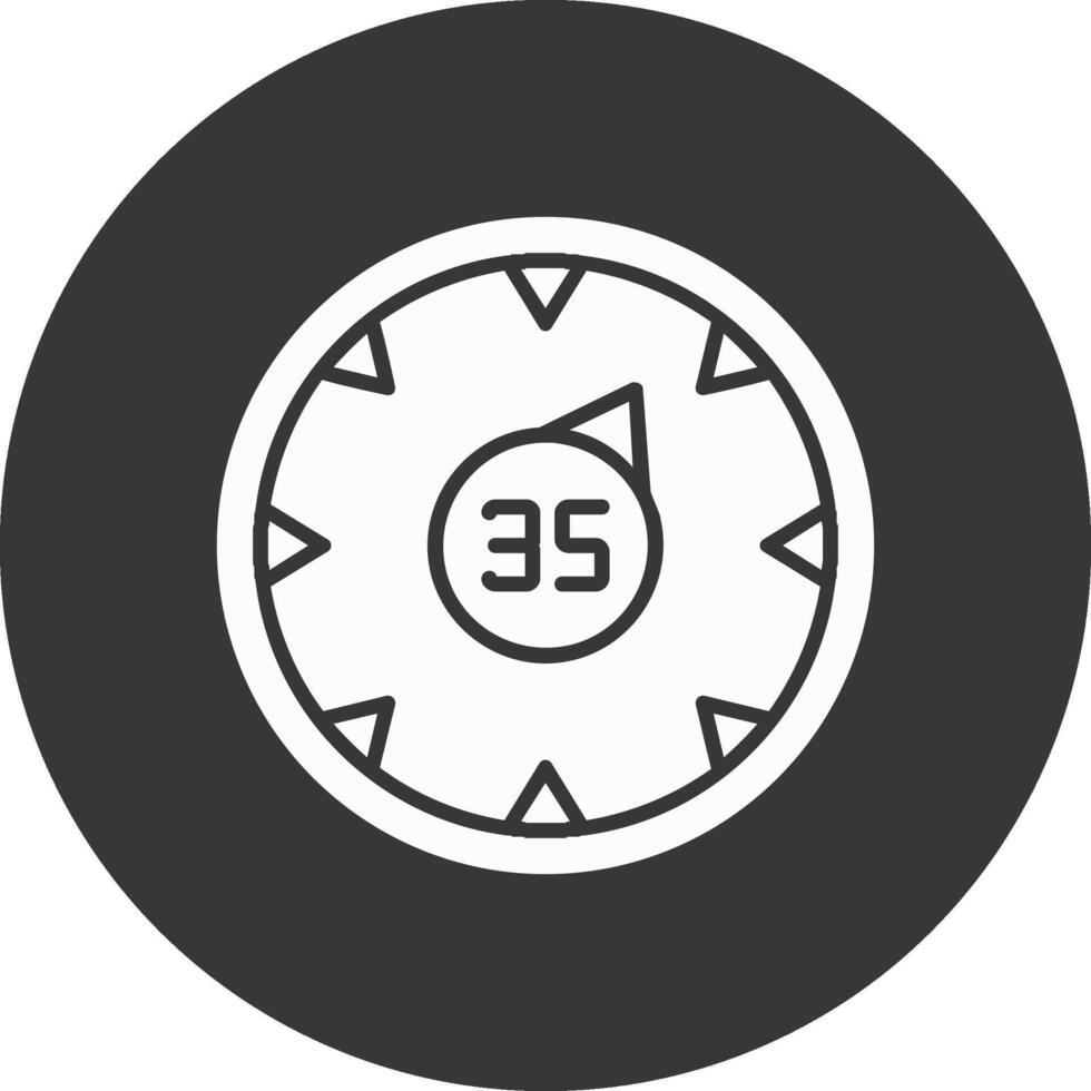 Gauge Glyph Inverted Icon vector