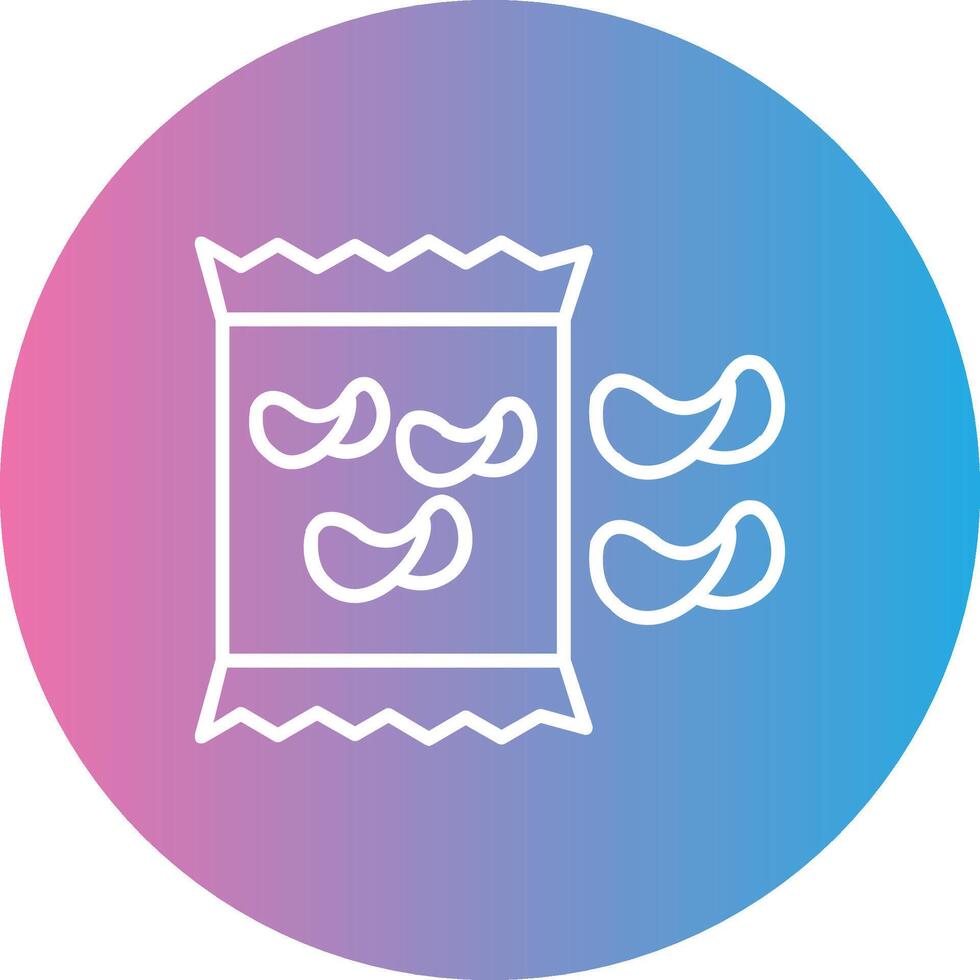 Chips Line Gradient Circle Icon vector