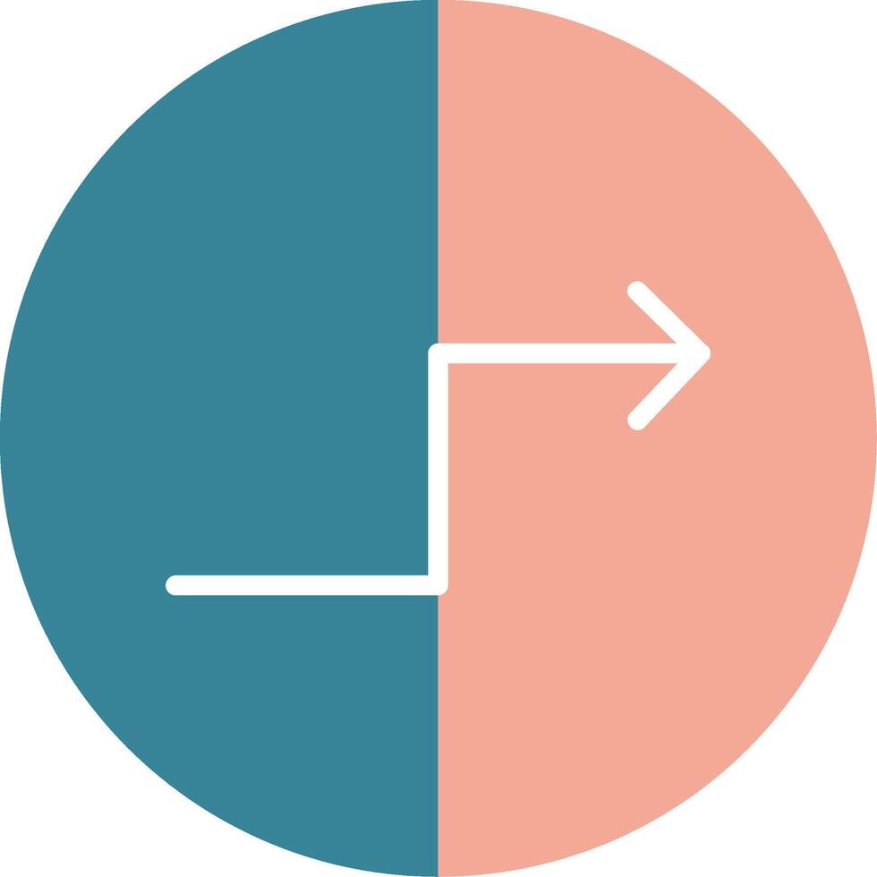 Zigzag Arrow Glyph Two Color Icon vector