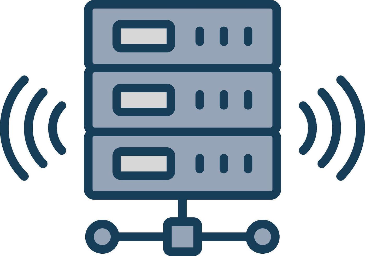 inalámbrico base de datos línea lleno gris icono vector