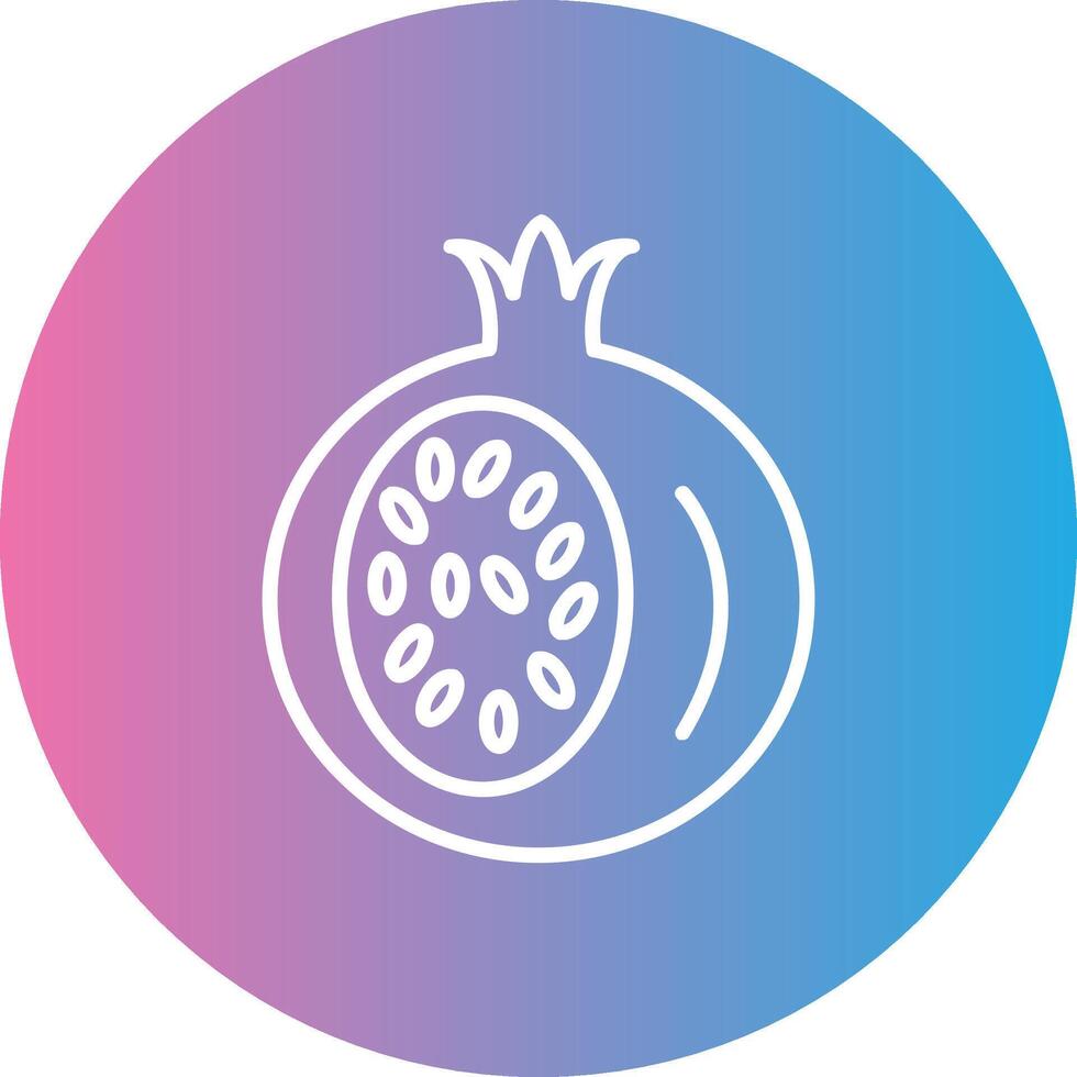 Pomegranate Line Gradient Circle Icon vector