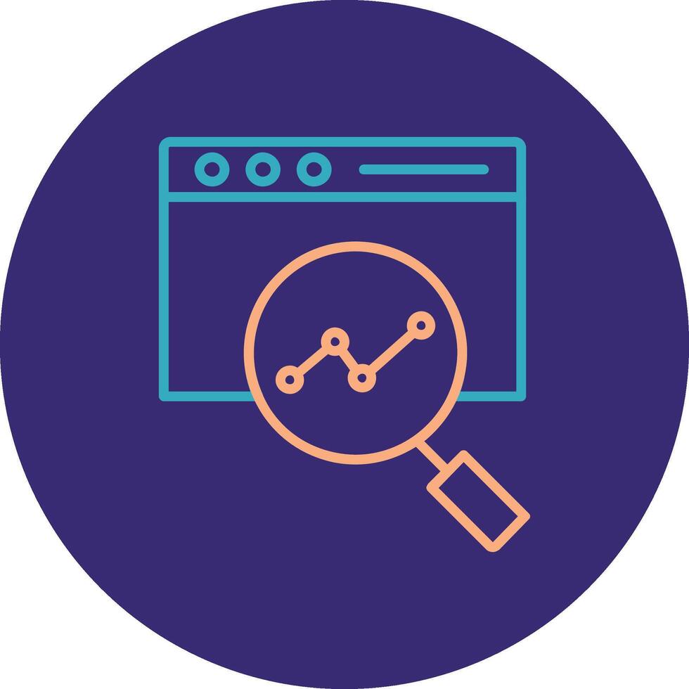 Web Monitoring Line Two Color Circle Icon vector