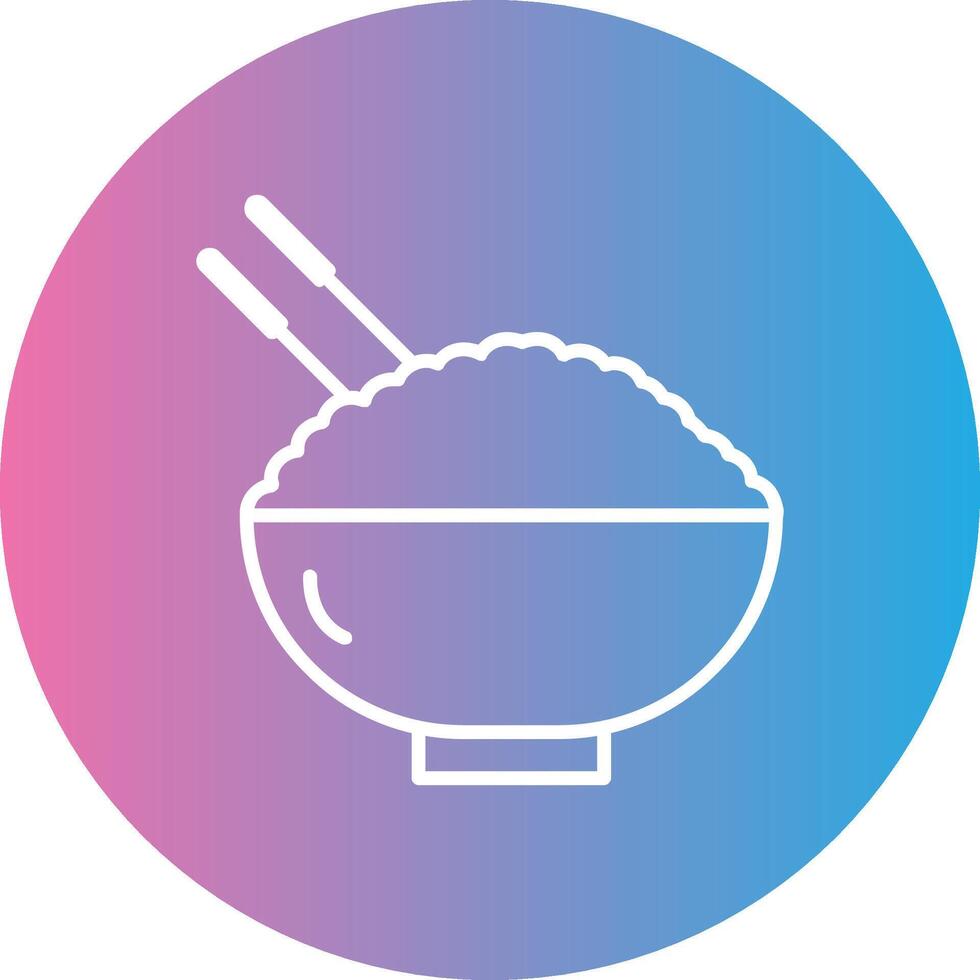 Chinese Food Line Gradient Circle Icon vector