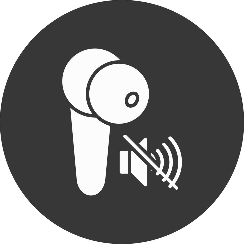 Earbud Glyph Inverted Icon vector