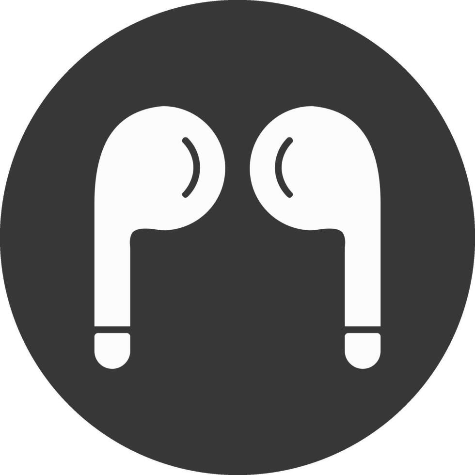 Earbuds Glyph Inverted Icon vector