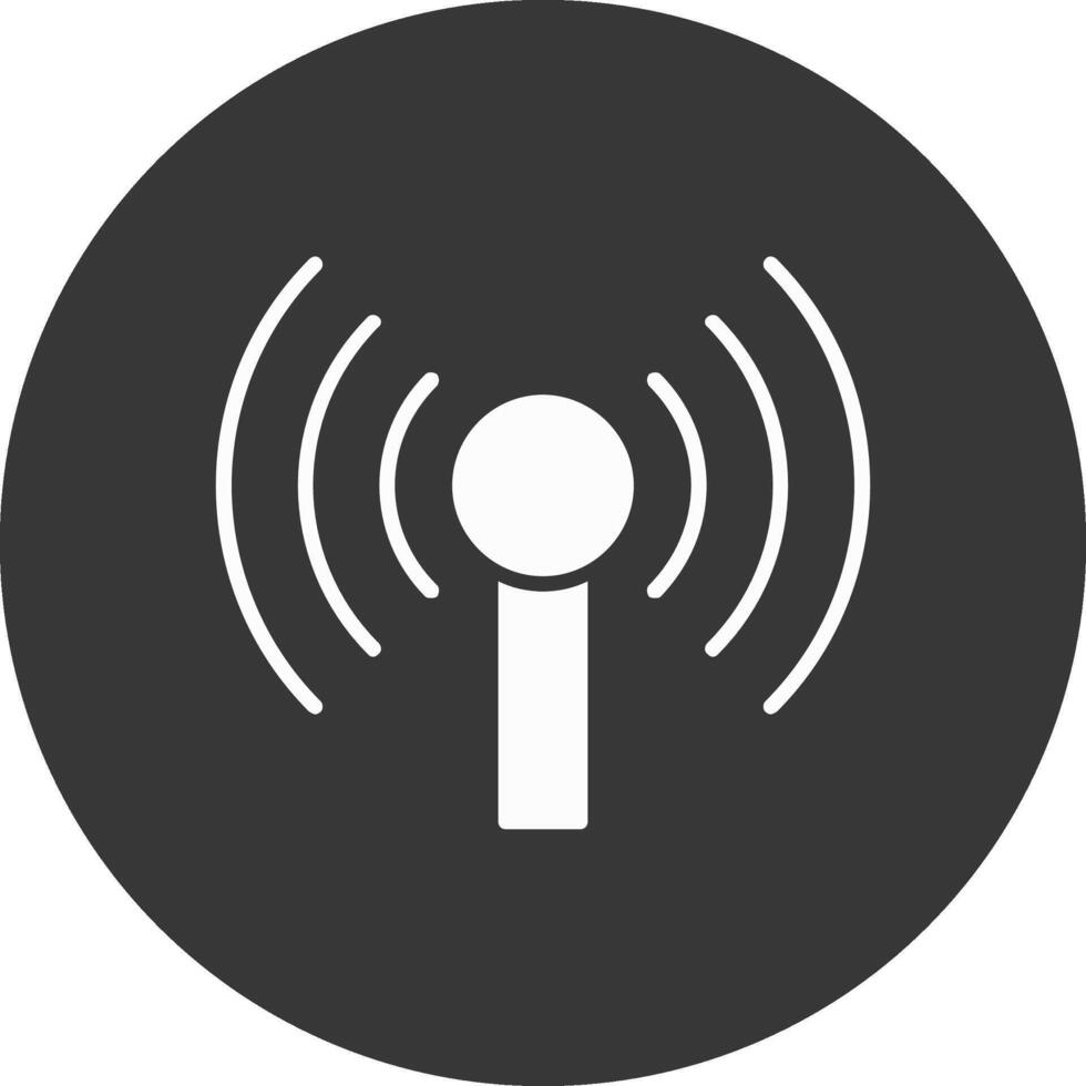 Signal Glyph Inverted Icon vector