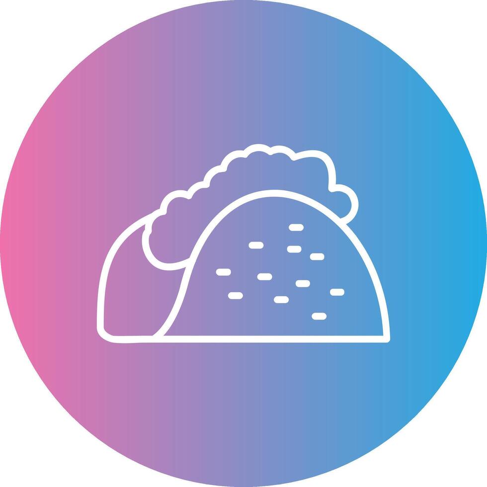 taco línea degradado circulo icono vector