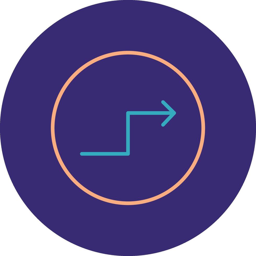 Zigzag Arrow Line Two Color Circle Icon vector