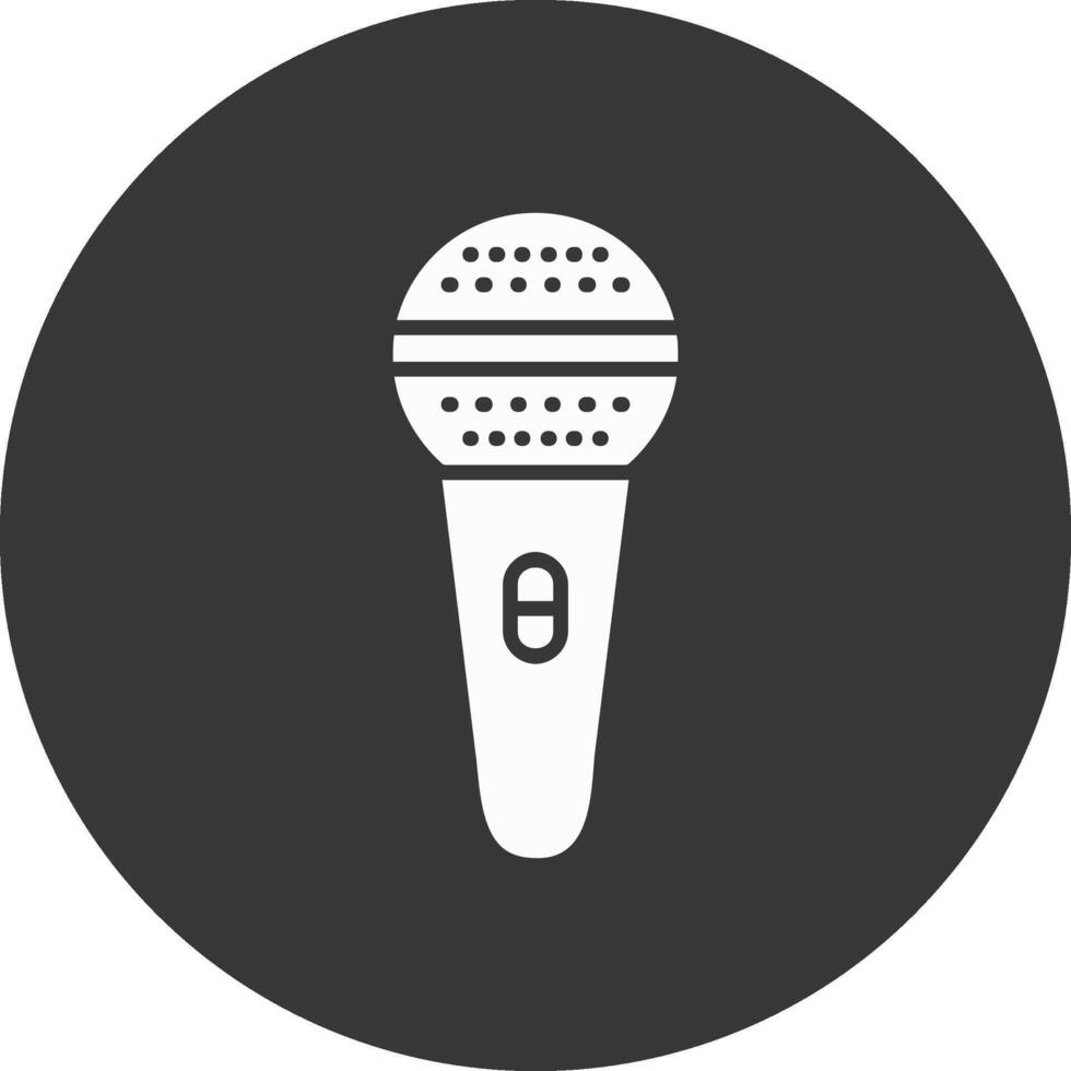 Mic Glyph Inverted Icon vector