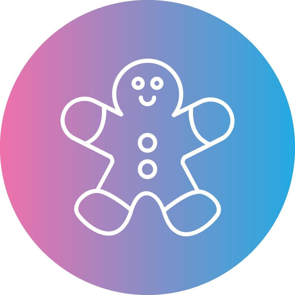 Gingerbread Man Line Gradient Circle Icon vector