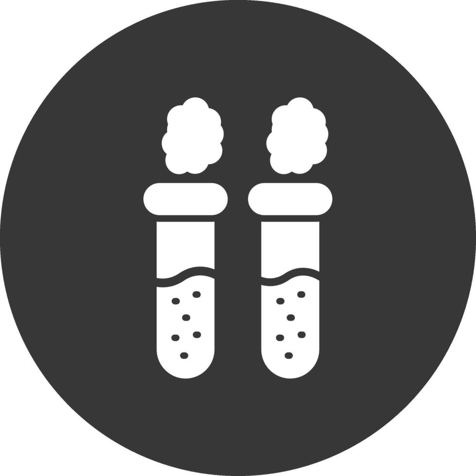 Test Tubes Glyph Inverted Icon vector