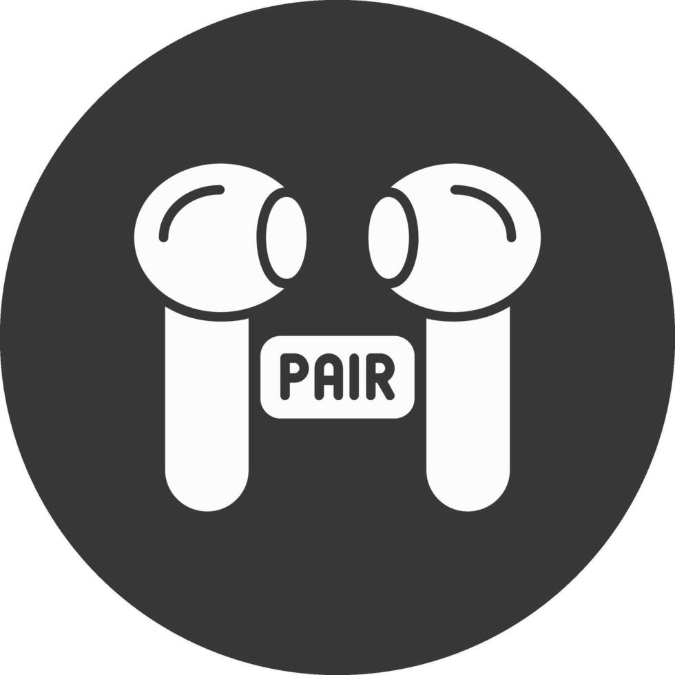 Pairing Glyph Inverted Icon vector