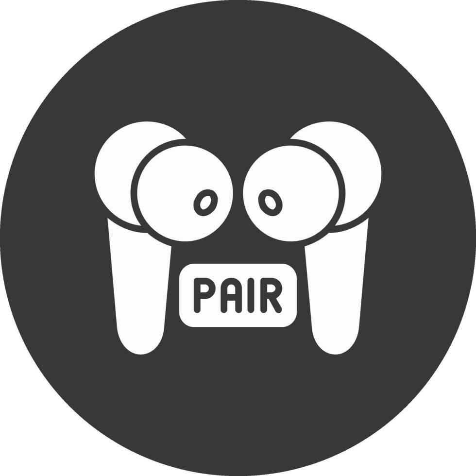 Pairing Glyph Inverted Icon vector