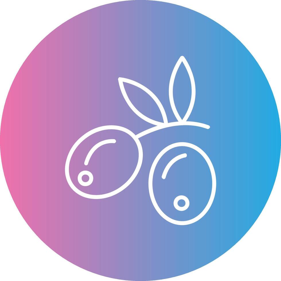 Olives Line Gradient Circle Icon vector