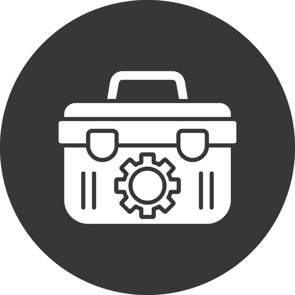 icono invertido del glifo de la caja de herramientas vector