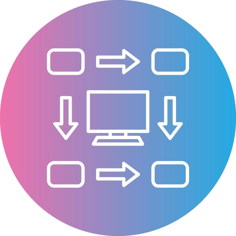 Workflow Line Gradient Circle Icon vector