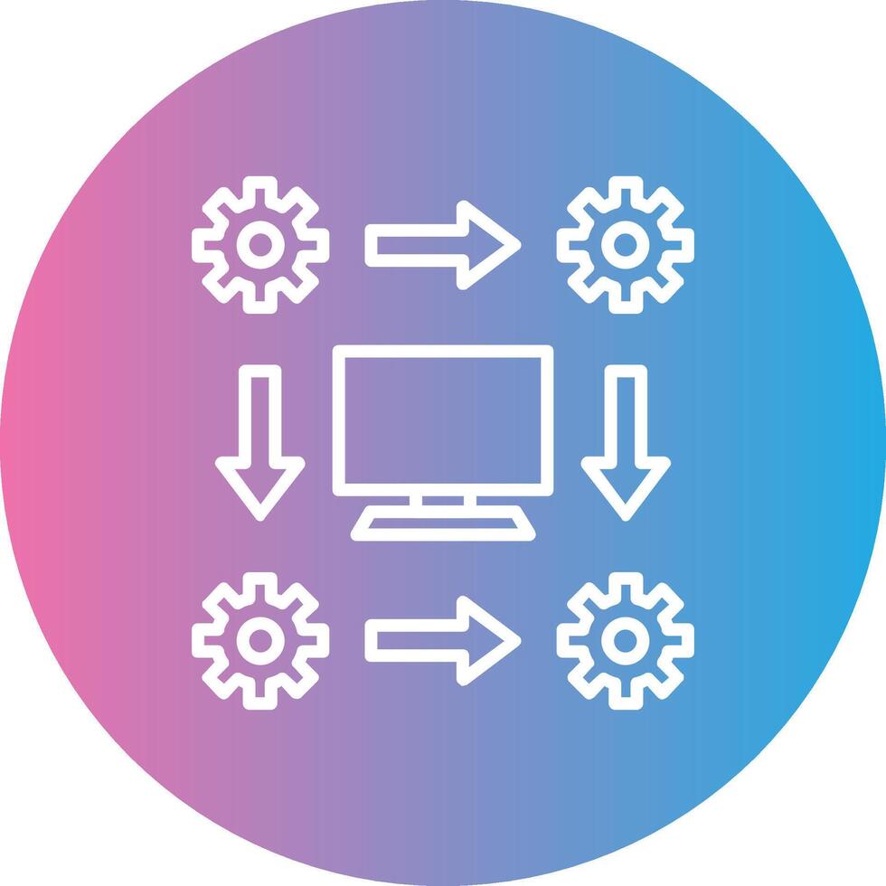 Workflow Line Gradient Circle Icon vector