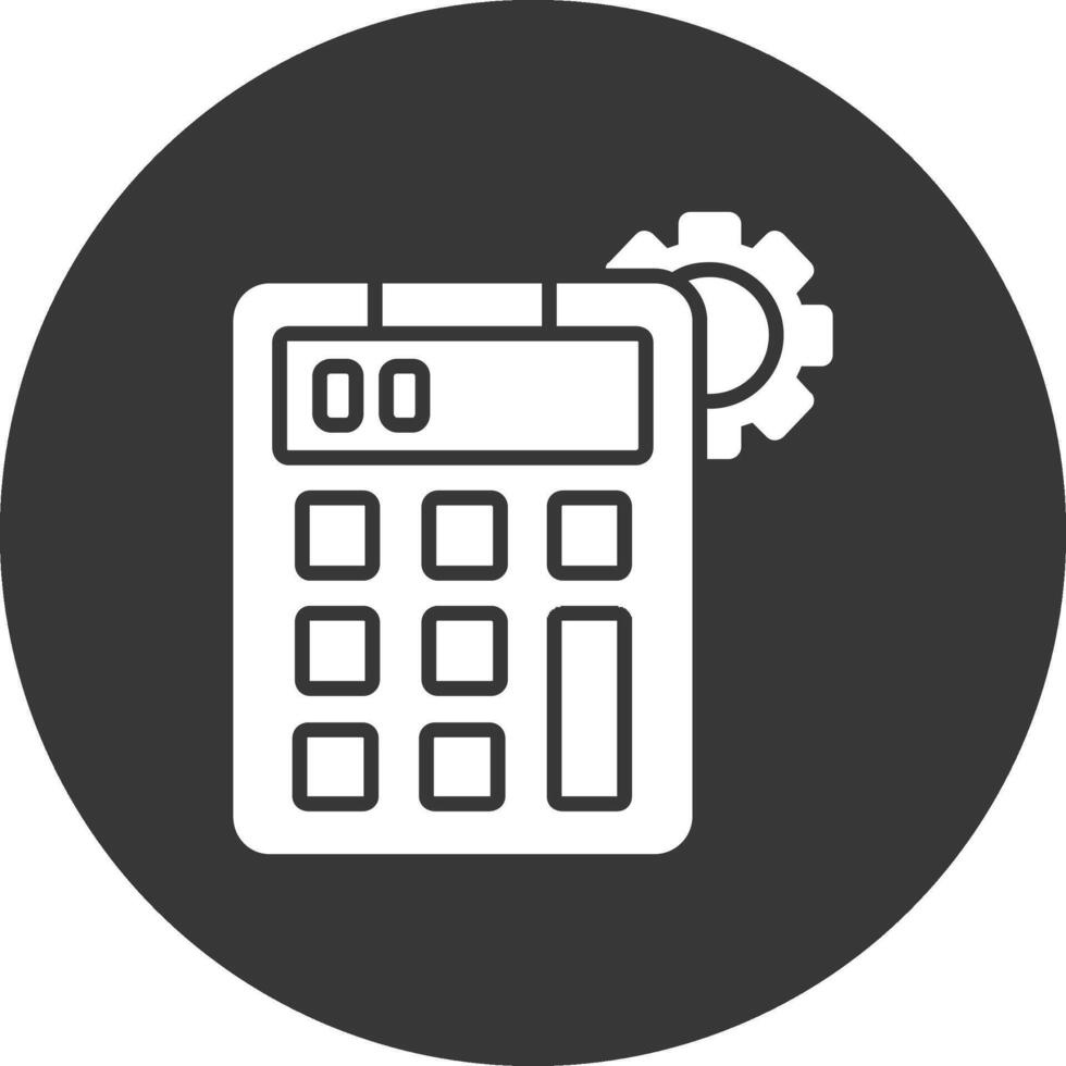 Calculator Glyph Inverted Icon vector