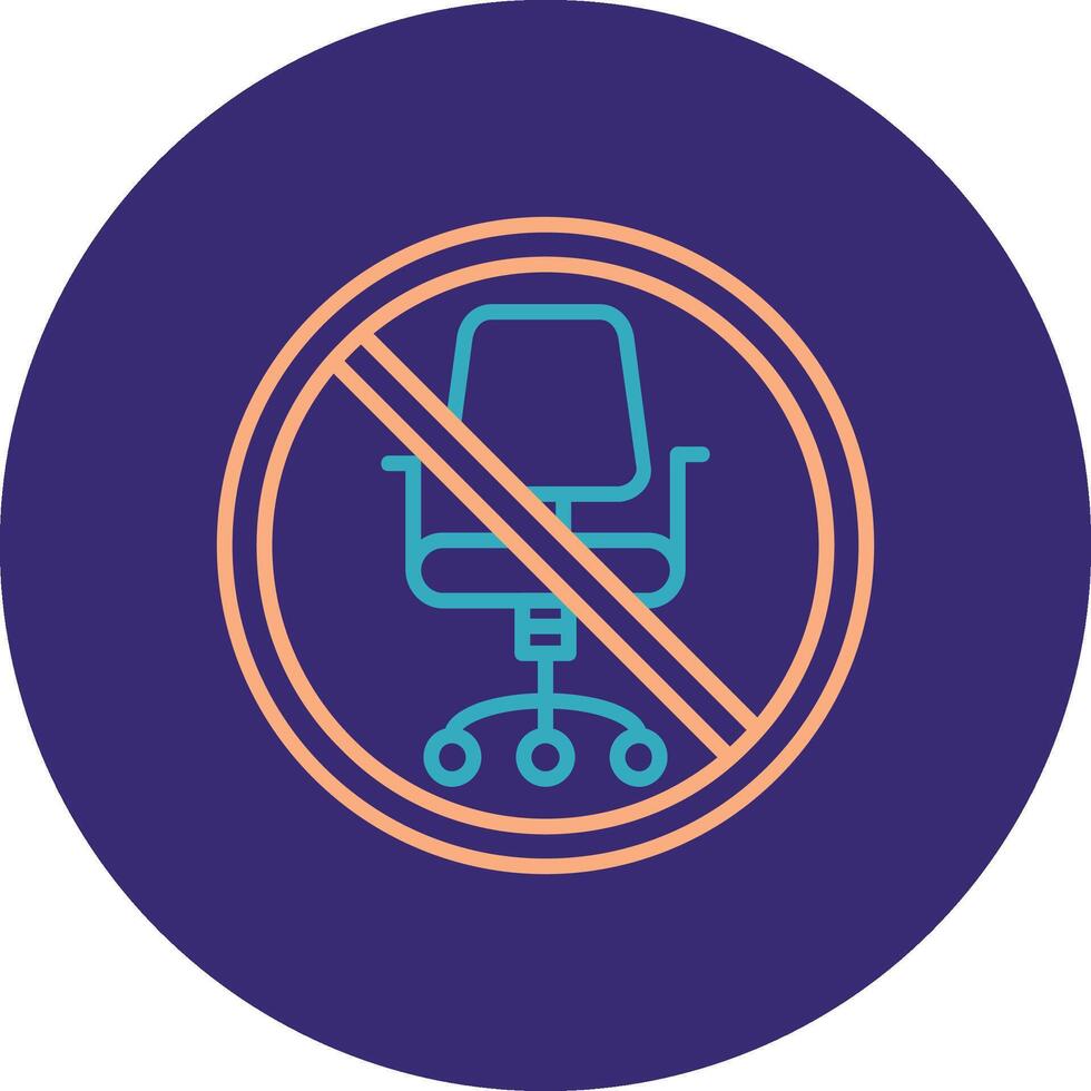 prohibido firmar línea dos color circulo icono vector