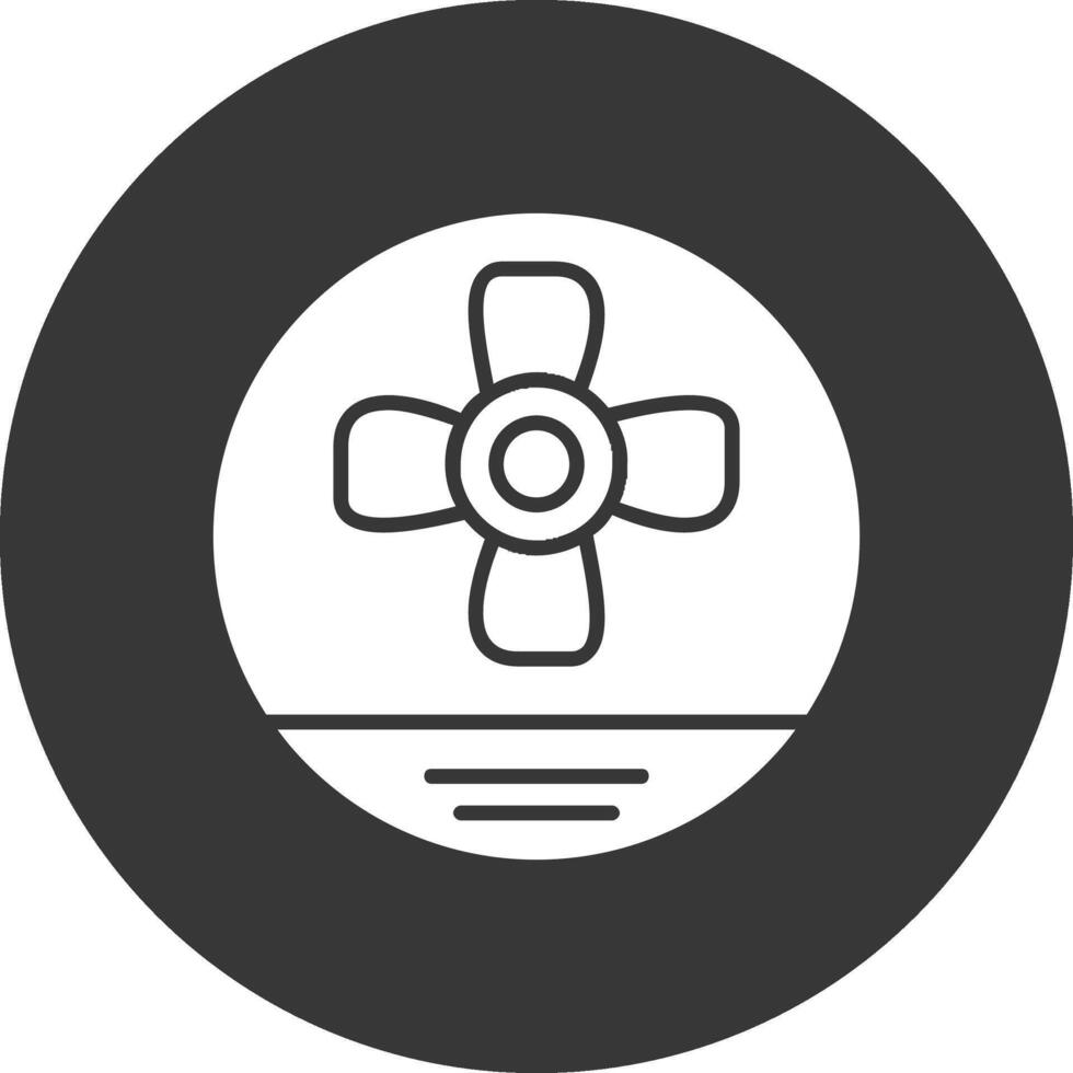 Propeller Glyph Inverted Icon vector