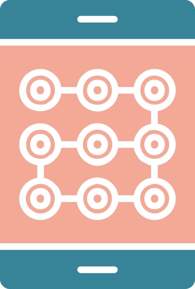 Lock Pattern Glyph Two Color Icon vector