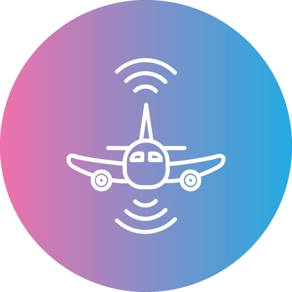 Aeroplane Line Gradient Circle Icon vector