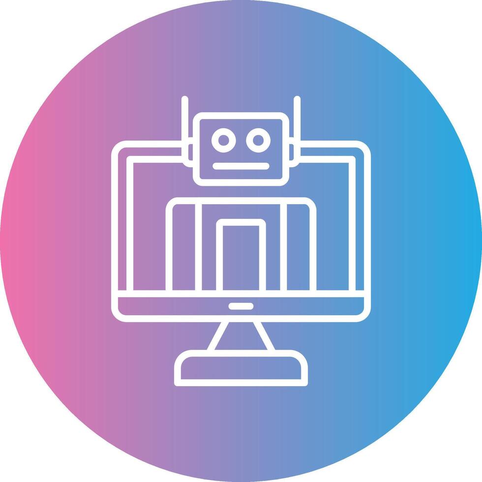 Bot Line Gradient Circle Icon vector