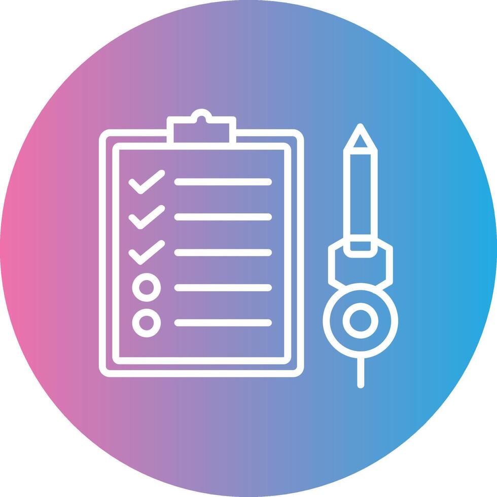Check List Line Gradient Circle Icon vector